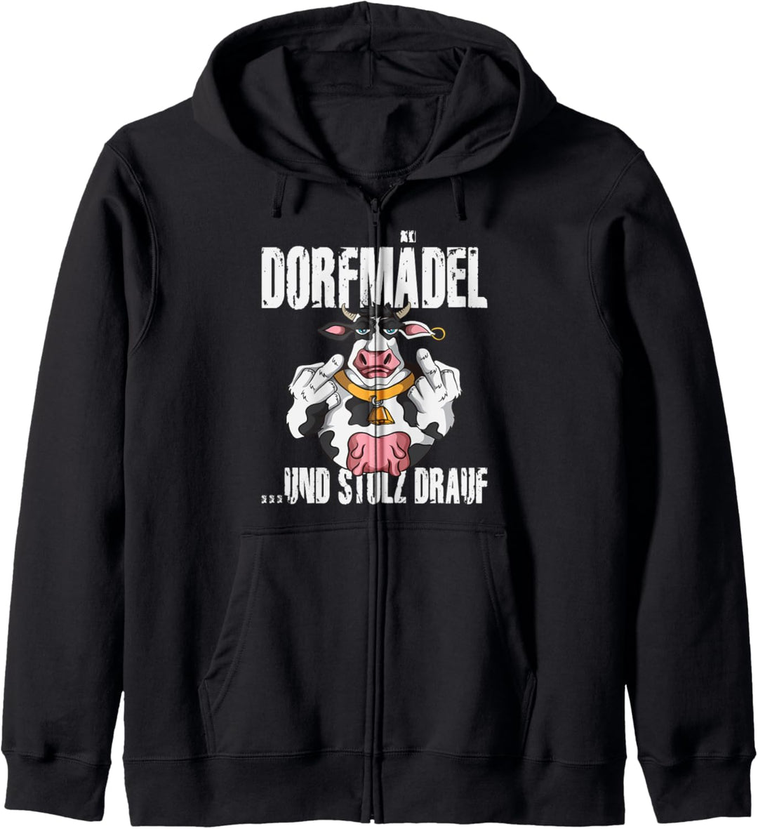 Dorfmädel und stolz drauf Landwirt Rind Fan Bauern Bauernhof Kapuzenjacke