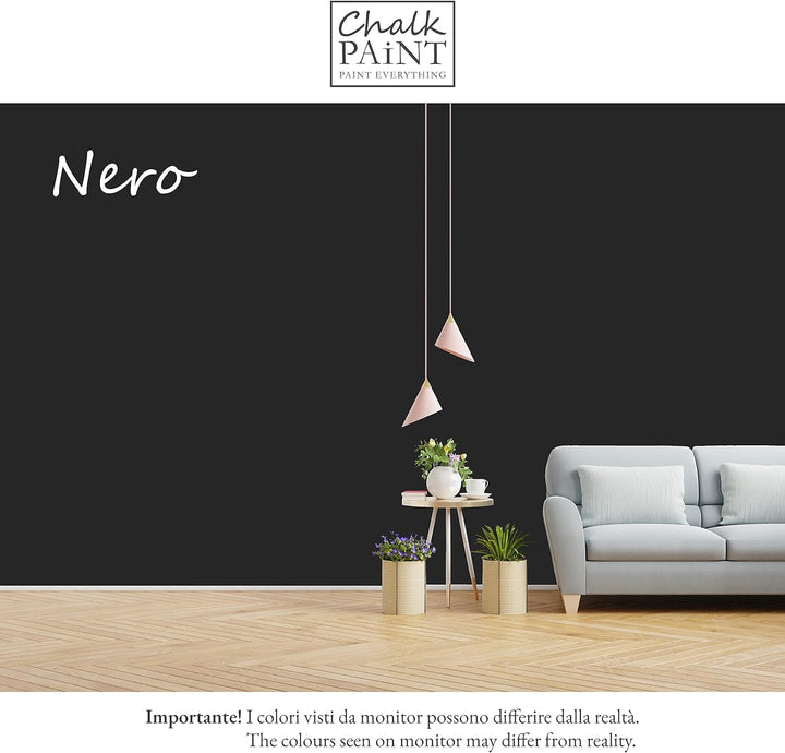Chalk Paint Everything® Nero Kreidefarbe Wasserbasis für Alle Oberflächen einfach zu verarbeiten ohn