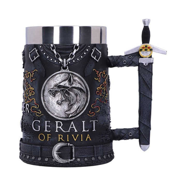 Nemesis Now Bierkrug The Witcher Geralt of Rivia, offizielles Lizenzprodukt, 15,5 cm, Schwarz, B5970