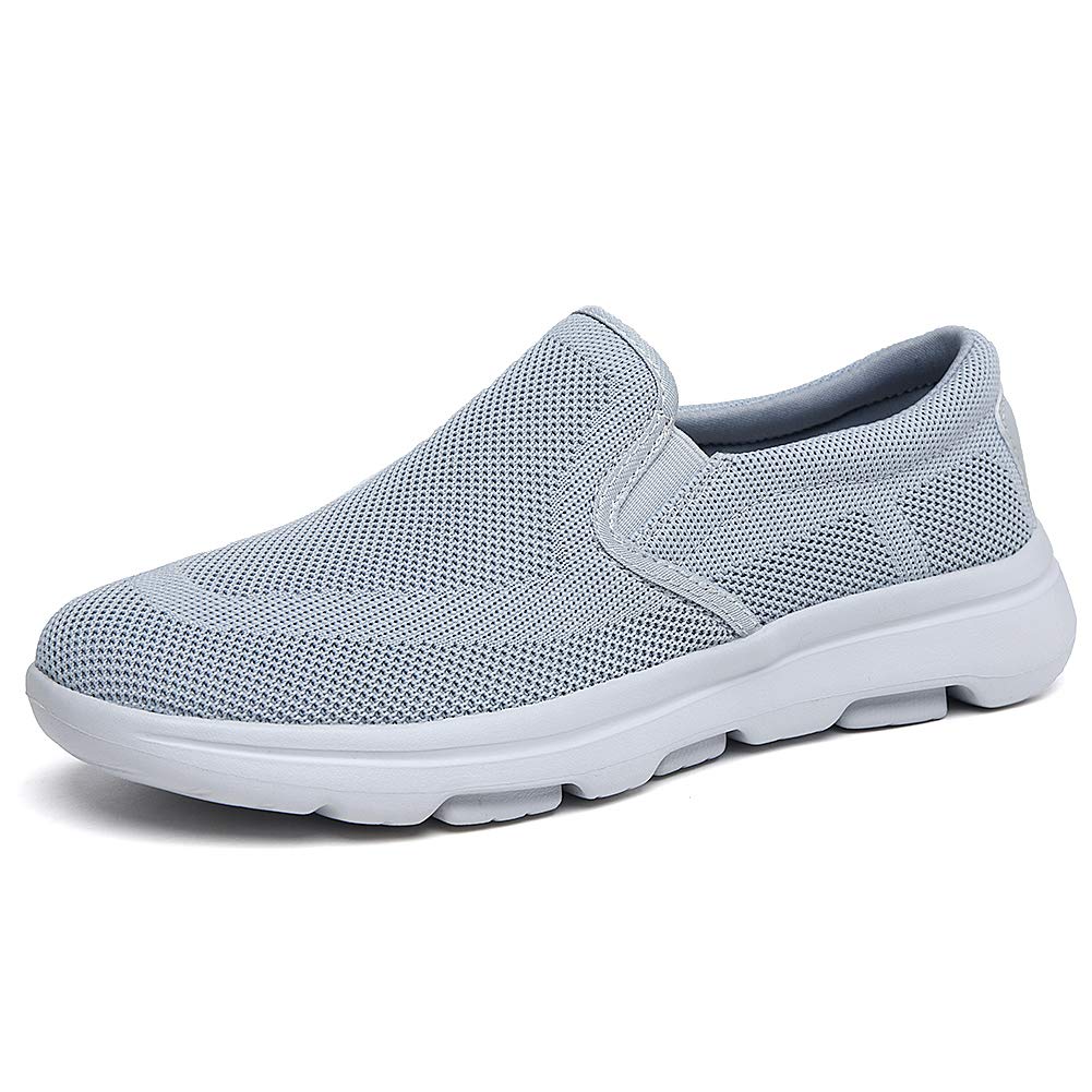 TIOSEBON Herren Slip On Loafers Bequeme Freizeitschuhe für Tennis Arbeit und Autofahren 41 EU A Grau