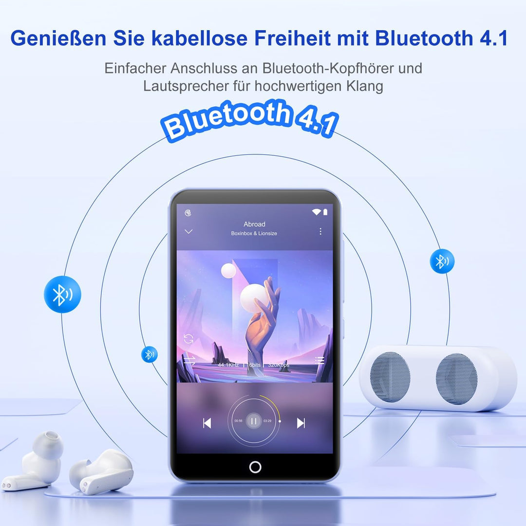 joliker Android MP4 Player mit Kamera, Spotify, 4" Full-Touch-Bildschirm Lila, Lila