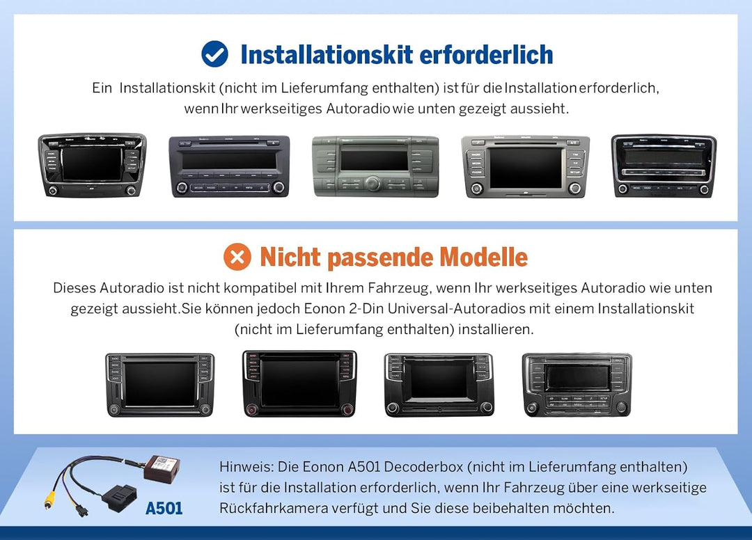 Eonon 9 Zoll Autoradio für VW Golf VI/V Polo Touran T5 Seat Skoda Android 13 6+64GB 8-Core mit Bluet
