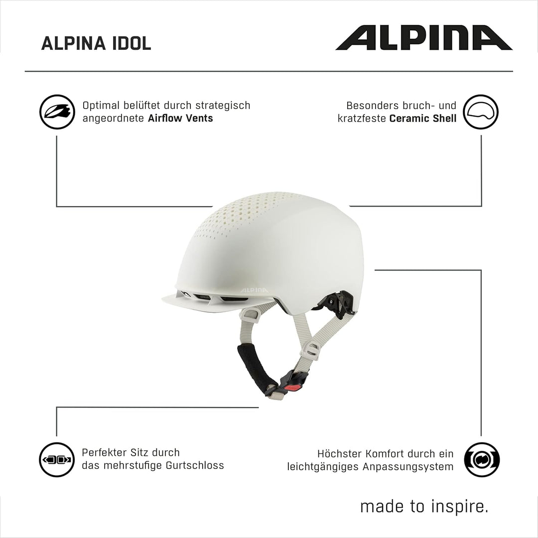 ALPINA Idol Helm weiss 52-56 cm, 52-56 cm