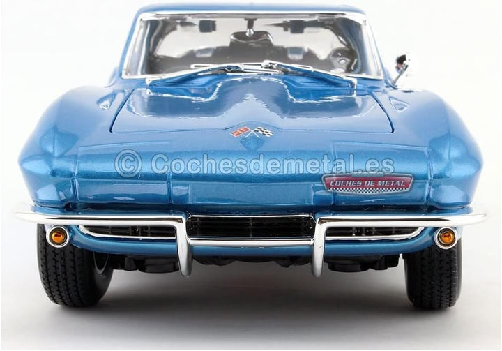 Maisto Chevrolet Corvette 1965, Modellauto mit Federung, Massstab 1:18, Türen und Motorhaube bewegli