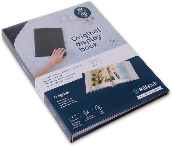 rillstab original A4 Präsentationsmappe für Schule & Projekt - Sichtbuch & Präsentationsbuch – 60 Tr