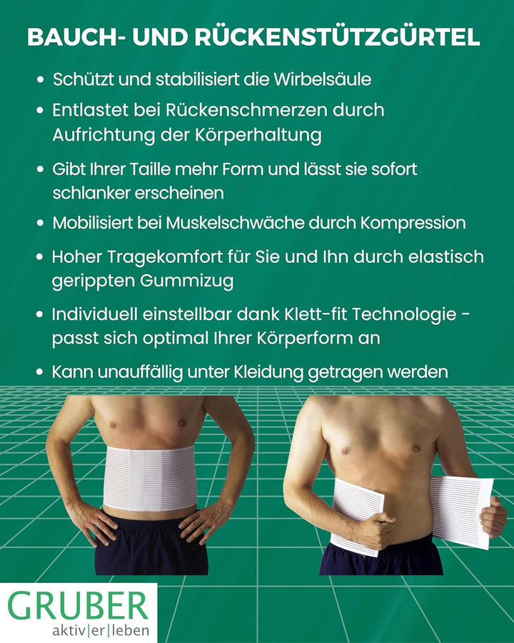Gruber aktiv|er|leben Bauch und Rückenstützgürtel Bauchweggürtel Gr. 2 Slim (Breite 18,5 cm, Umfang