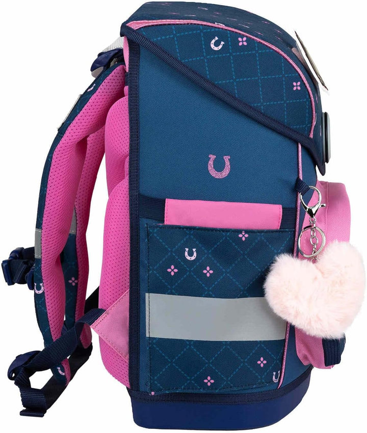 Belmil Compact Schulranzen Set 5 teilig mit extra Schlüsselanhänger oder extra Brustgurt (405-41AGS