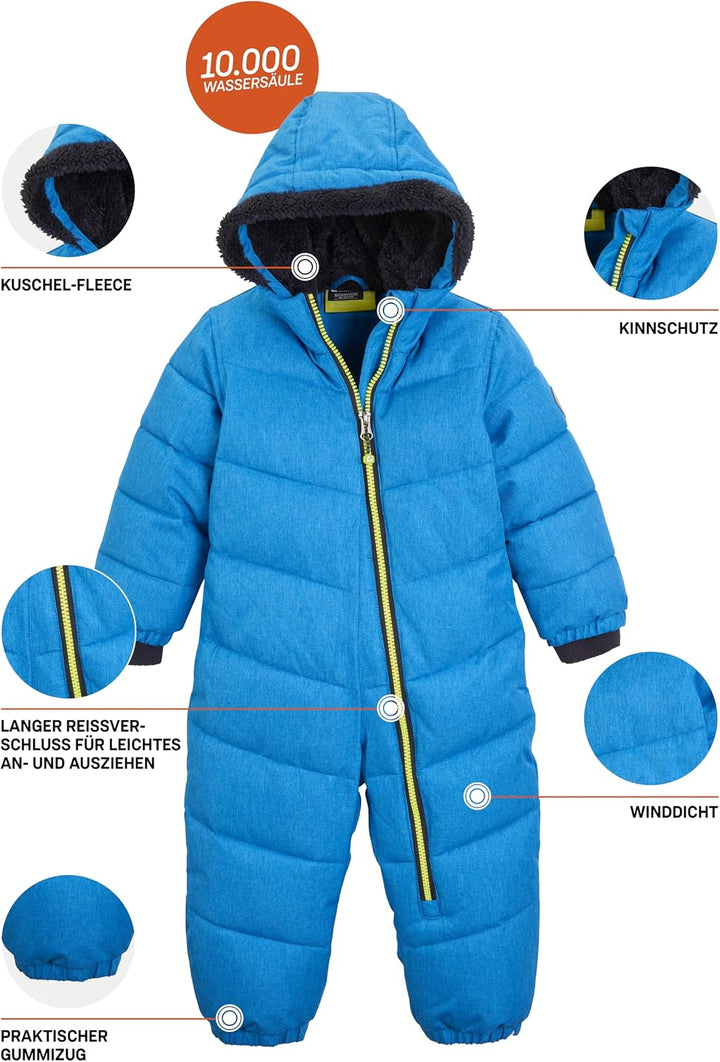 Killtec Unisex Kinder Karter Mini Overall In Daunenoptik Mit Kapuze 98-104 royal, 98-104 royal