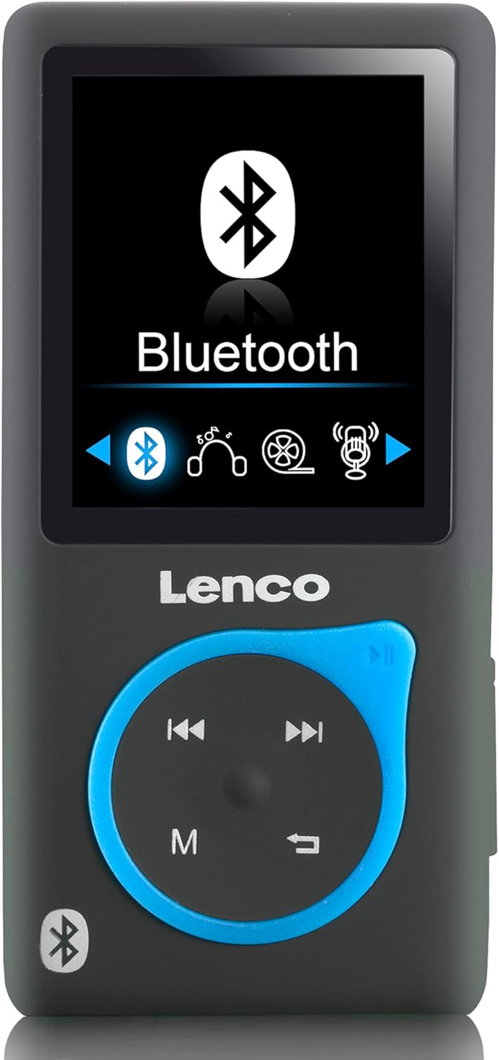 Lenco MP3-Player Xemio-768 - MP3-MP4-Player, 8 Gb Micro SD-Karte Inklusive Ohrstöpsel und bluetooth-