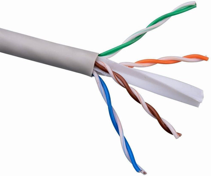 Enthernet LAN Kabel 305 m CAT6e PNI U06 für Internet 1 Gigabit/Überwachungssystem, grau