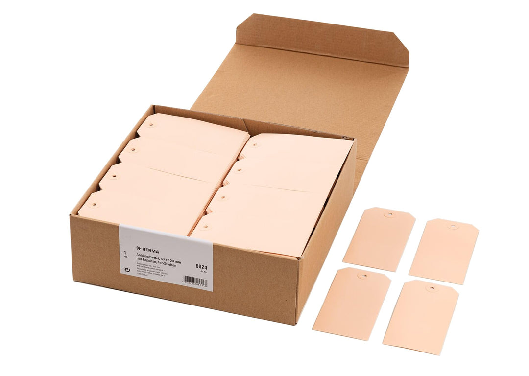HERMA 6024 Anhängezettel gross, 1000 Papieranhänger, 60 x 120 mm, Geschenkanhänger zum Beschriften,