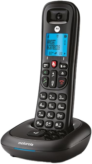 Motorola Cd4001 Negro Teléfono Fijo Inalámbrico Con Pantalla Y Teclado Retroiluminado