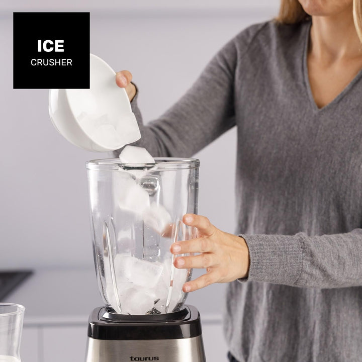 Taurus Magnum 1300 – Standmixer, 1300 W, Krug aus Glas mit 1,5 l, 4 abnehmbare Klingen aus Edelstahl