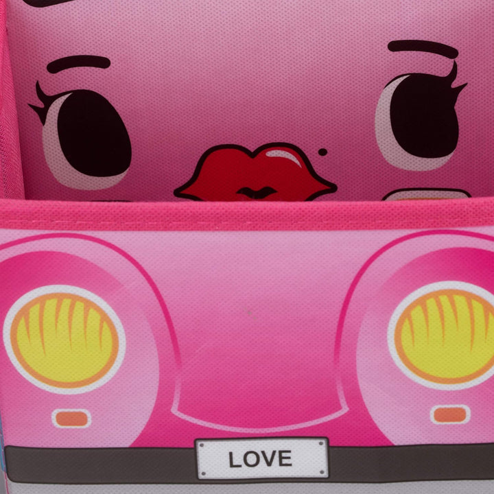 Relaxdays Sitzbox Kinder, Staubox mit Deckel, Spielzeug, faltbar, Motiv Auto, Stauraum, Jungen &amp; Mäd