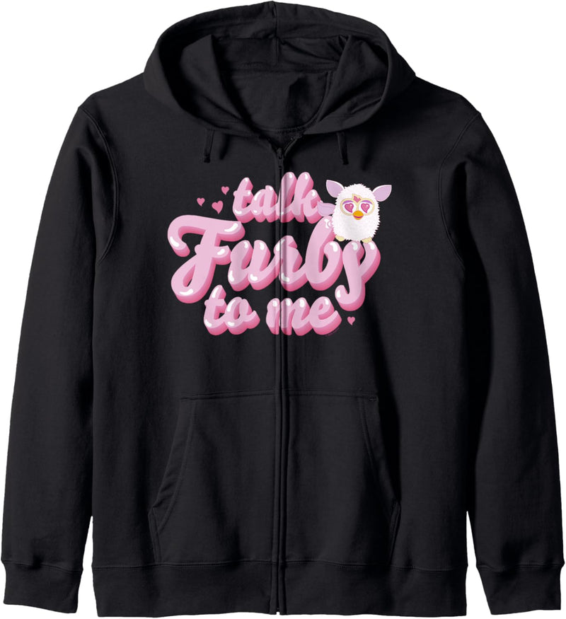 Furby Valentinstag Talk Furby To Me Cute Hearts Vintage Logo Kapuzenjacke