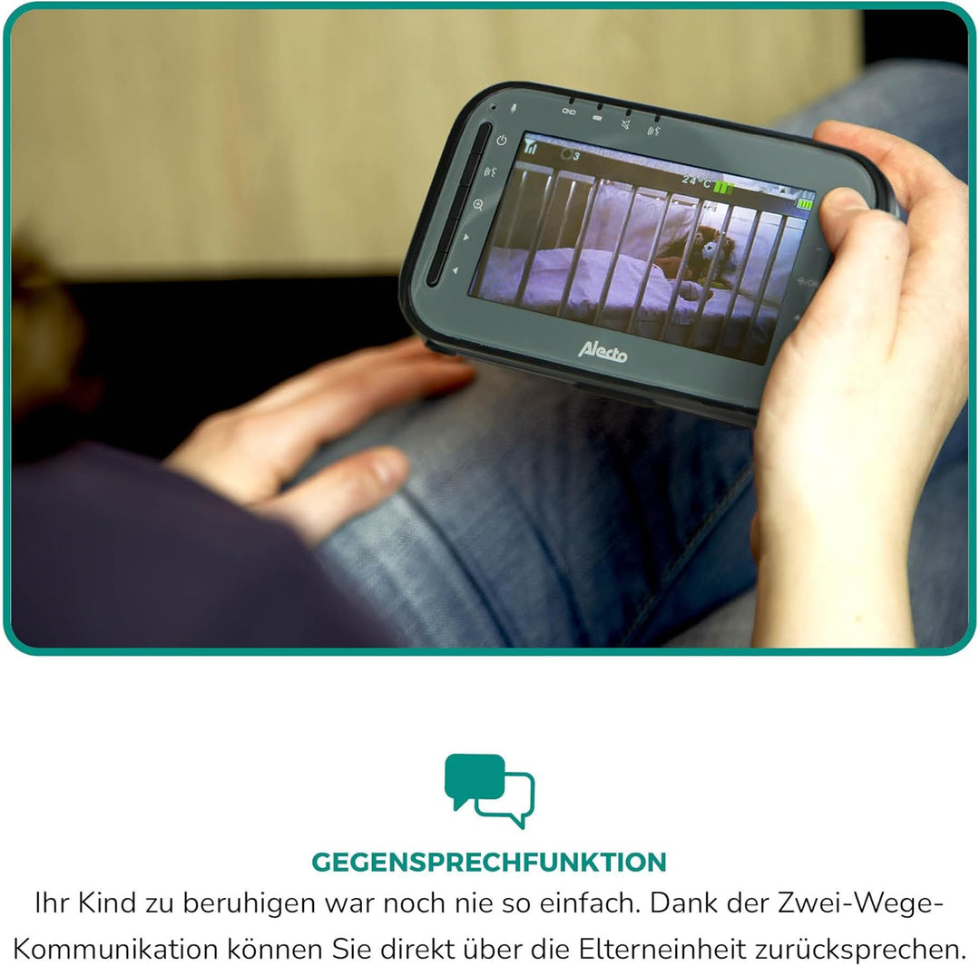 Alecto DVM200MBK Funk Babyphone steuerbarer Kamera - 100% störungsfreie Babyfon - Indoor Baby Monito