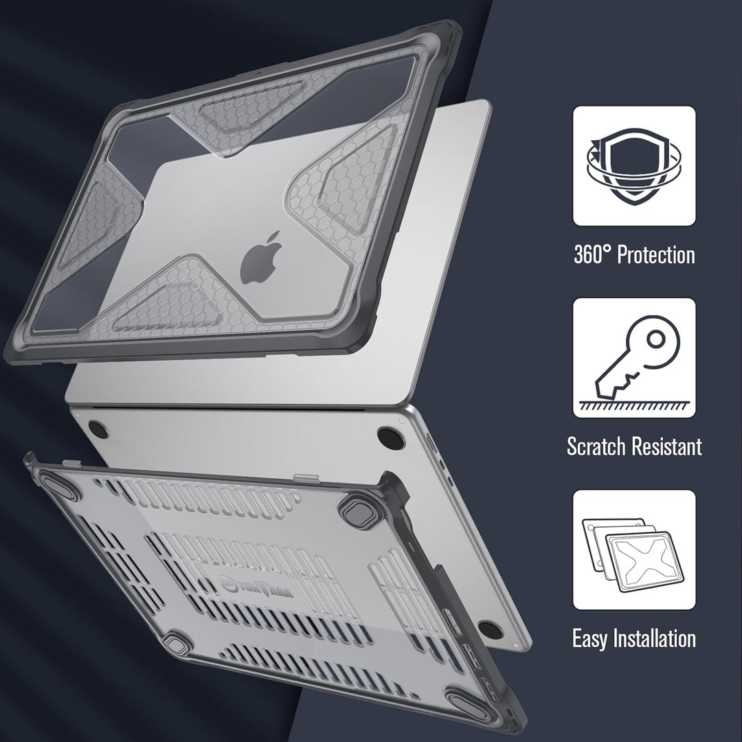 Fintie Hülle Kompatibel mit MacBook Air 15 M2 Chip (2023 Freisetzung) A2941, Ganzkörper-Rugged Hybri