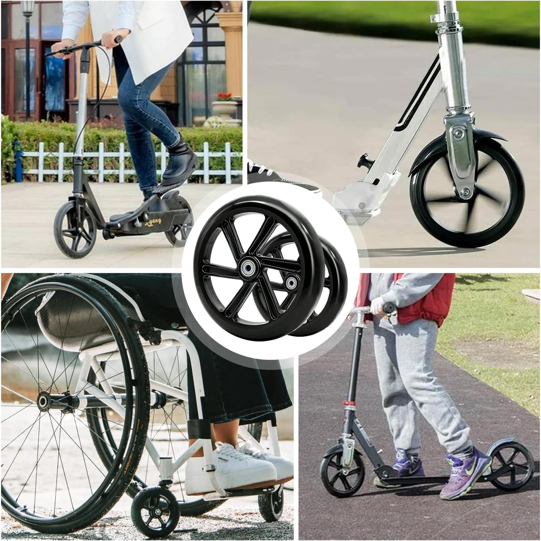 2 Stück 200mm Scooter Rollen, City-Scooter Ersatzräder Räder mit ABEC-9 Lager, Anti-Rutsch Roller Rä