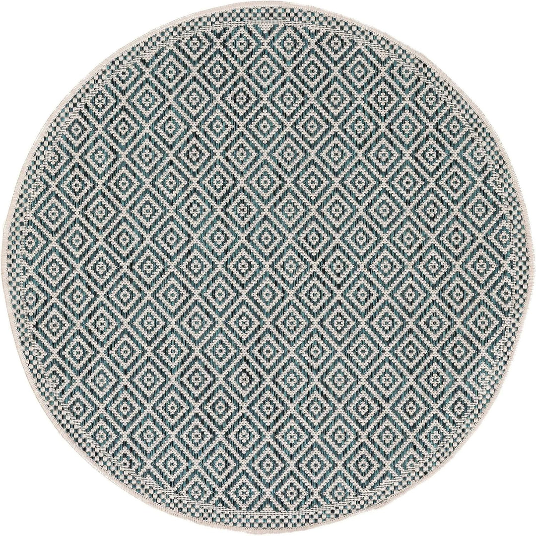 Benuta In- & Outdoor-Teppich rund Cleo Blau ø 120 cm rund, 4053894843662 ø 120 cm rund Blau, ø 120 c