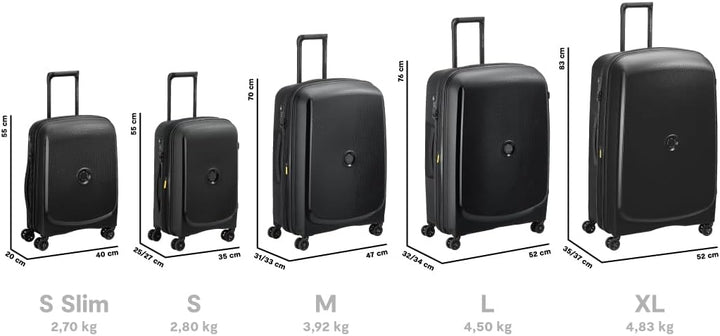 DELSEY PARIS - Belmont Plus - Ausziehbarer starrer Kabinenkoffer - 55x35x27cm - 39 Liter - S - Schwa
