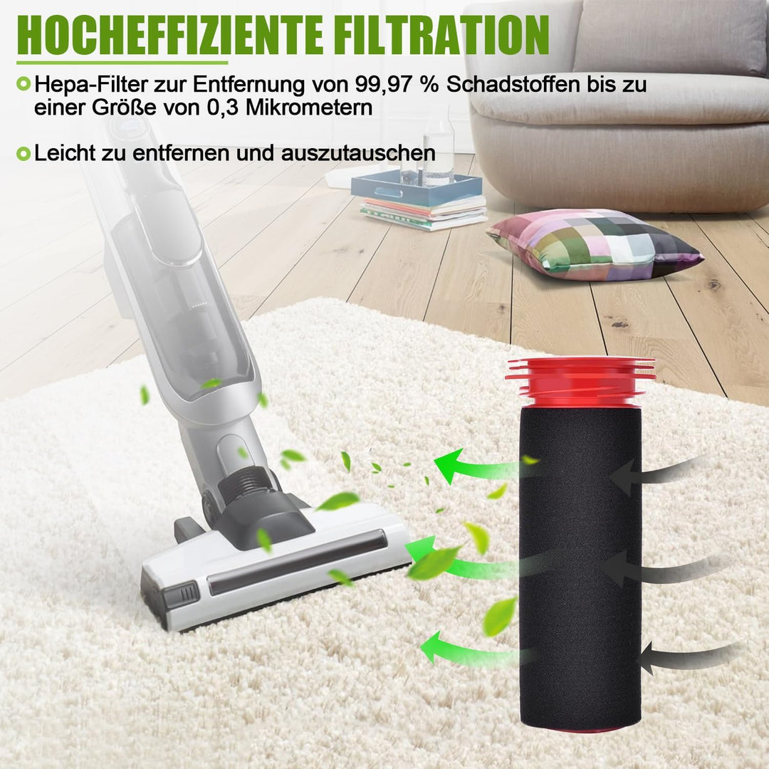 4 Set Ersatzfilter für Bosch Athlete 25.2V BCH6ZOOO Zoo'o ProAnimal Staubsauger, Stabfilter und Scha