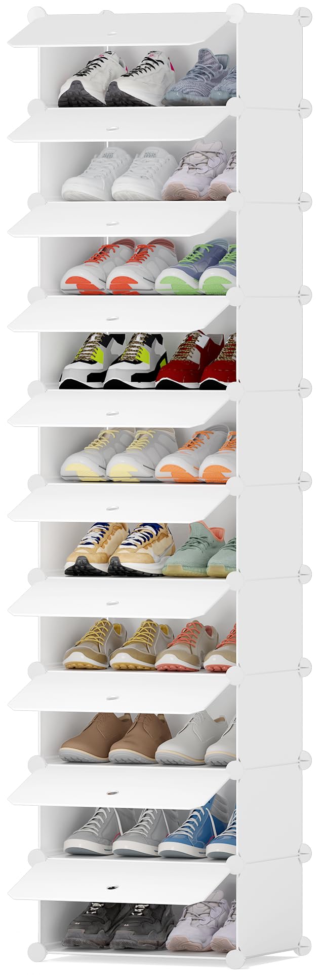 HOMIDEC Schuhregal mit 10 Ebenen, Schuhschrank Schmal Schuhaufbewahrung für Flur Schlafzimmer Eingan