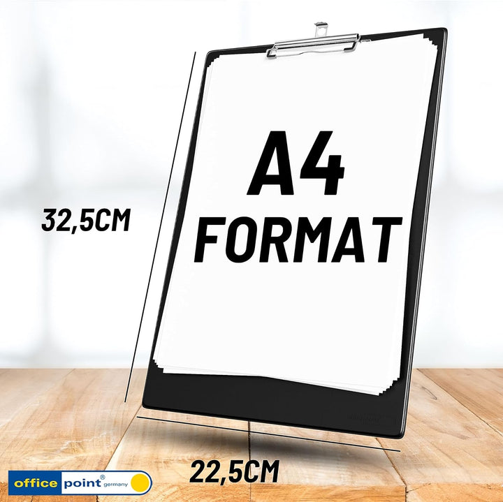 OFFICEPOINT Klemmbrett Set A4 hoch | 10 Stück | Schreibbrett Schreibplatte mit Folienüberzug | Clipb