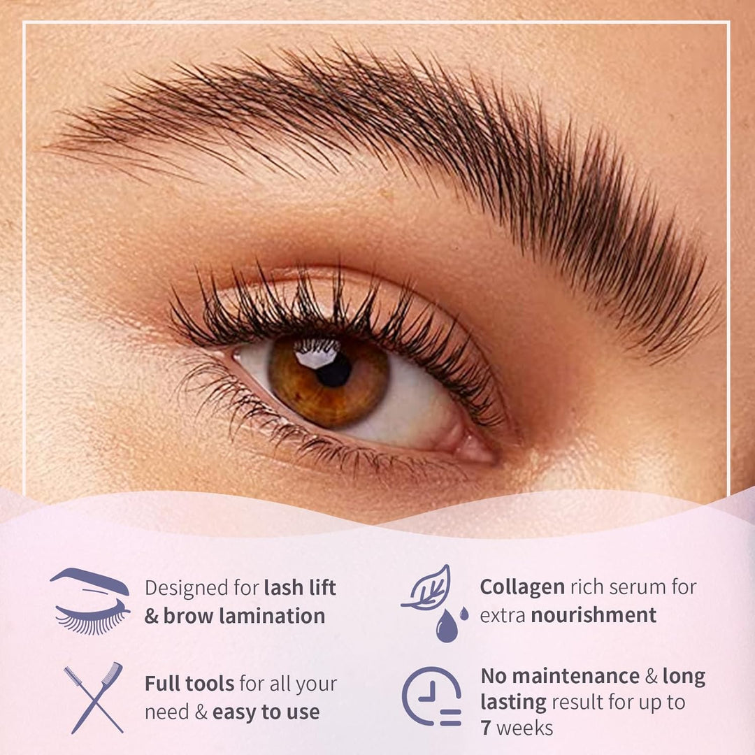 Libeauty Wimpernlifting Set & Augenbrauen Lifting Set – Lash Lifting Kit für Natürlich Geschwungene