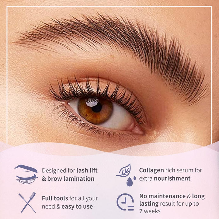 Libeauty Wimpernlifting Set & Augenbrauen Lifting Set – Lash Lifting Kit für Natürlich Geschwungene