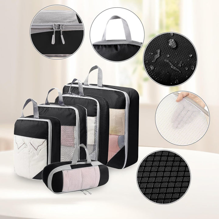 Kompressionspackwürfel für Koffer, 8 Stück erweiterbare Reisepackwürfel für Rucksack, ultraleichte R