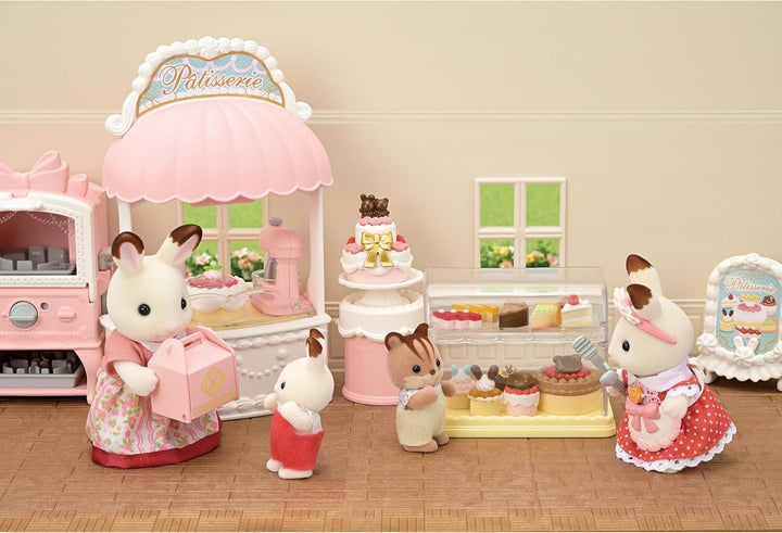 Sylvanian Families 5807 Dorfkonditorei Set für Starter Haus, Ergänzungsset inklusive Backofen mit Fu