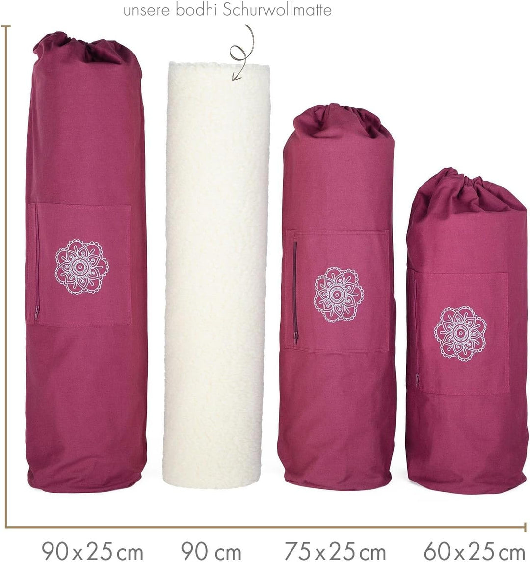Bodhi SURYA BAG COTTON | Yogatasche gross für Schurwollmatten & Yogamatten | Tasche aus 100% Baumwol