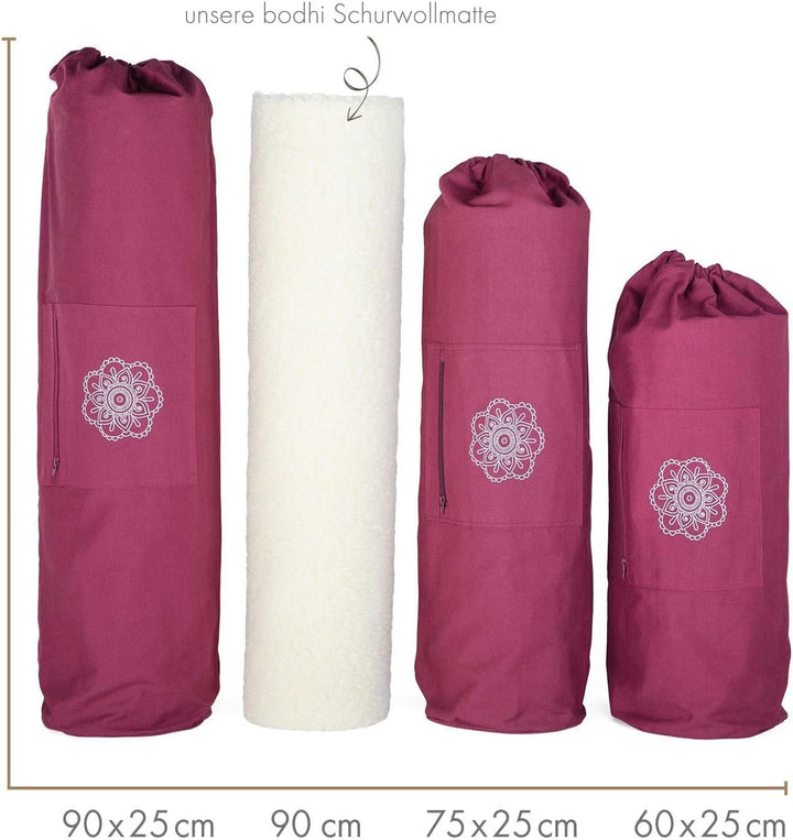 Bodhi SURYA BAG COTTON | Yogatasche gross für Schurwollmatten & Yogamatten | Tasche aus 100% Baumwol