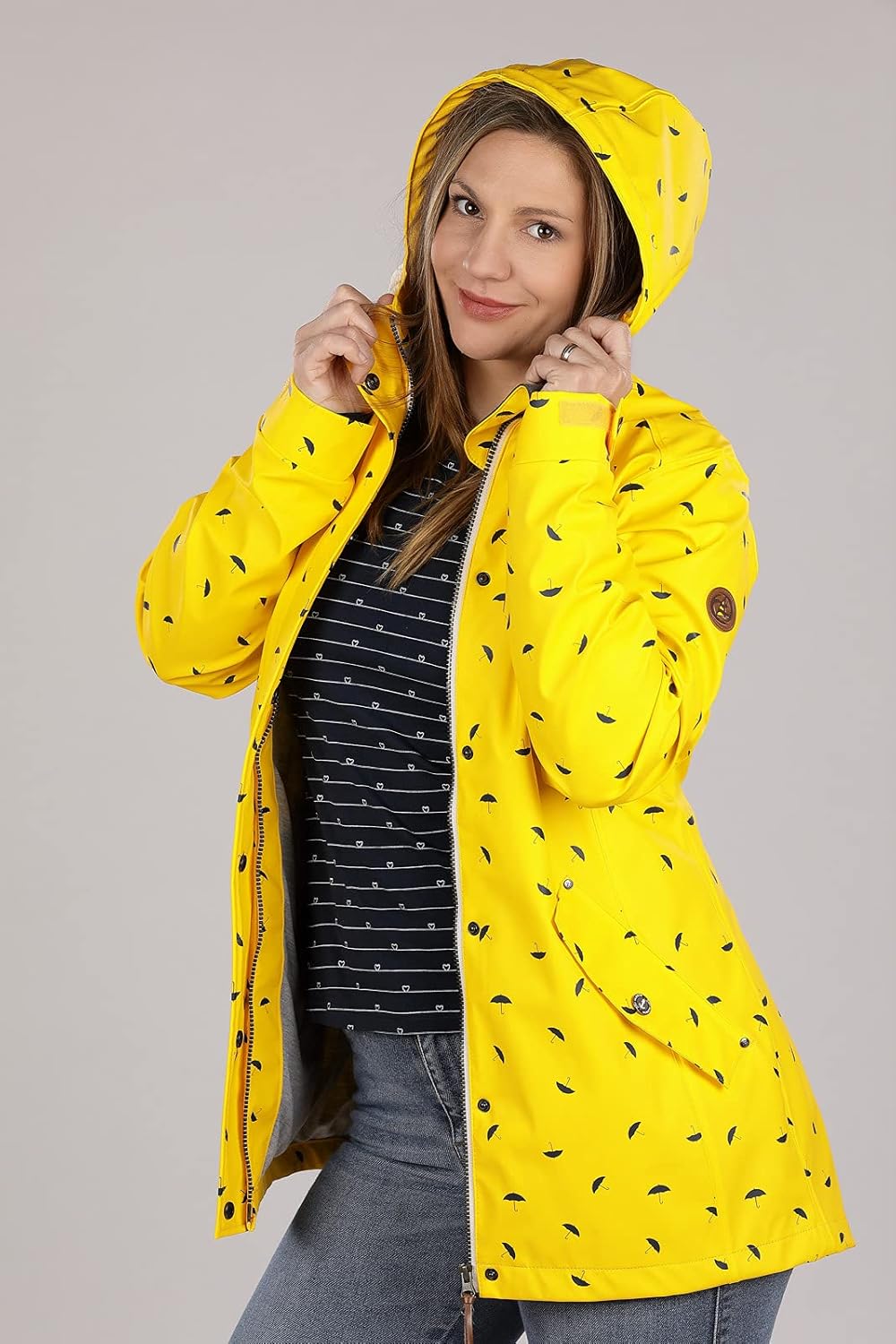 Dry Fashion Damen Regenmantel Wyk Funktionsmantel Parka 46 Gelb, 46 Gelb