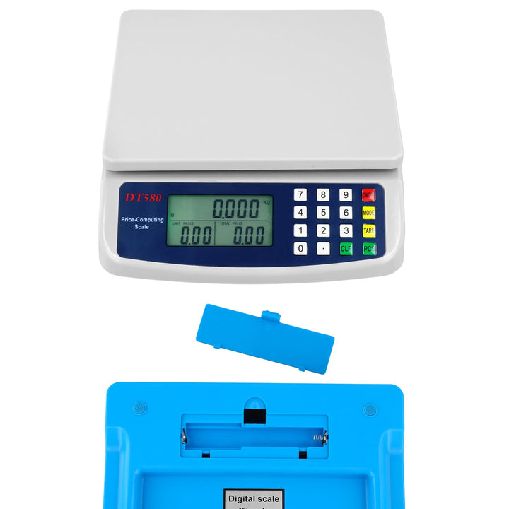 QWORK® Elektronische Küchenwaage 40 kg, digitale küchenwaage mit LCD-Display, Batterien nicht enthal