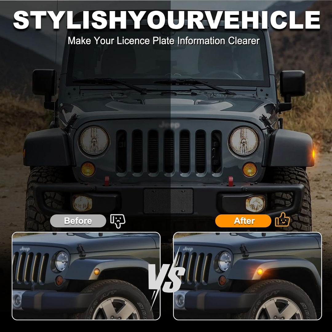 LED Blinker Seitenblinker für Jeep Wrangler JK 2007-2015, Blinker mit Canbus Fehlerfrei,Schwarz, Wra