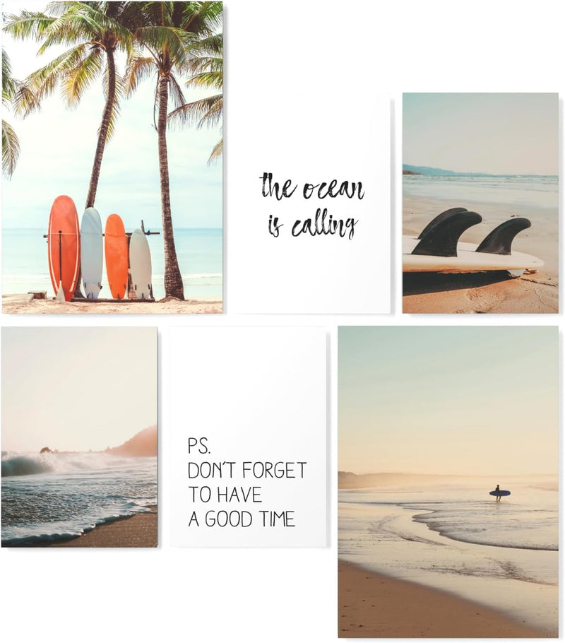 Papierschmiede® Mood Poster Set Surfers Holiday, Bilder Wohnzimmer Deko Schlafzimmer, 2x DIN A3 und