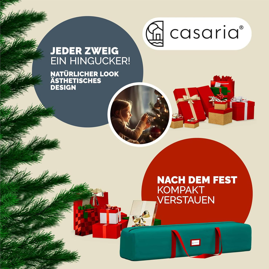 CASARIA® Weihnachtsbaum künstlich 150cm dichte Spitzen schneller Aufbau Metallständer naturgetreu sc