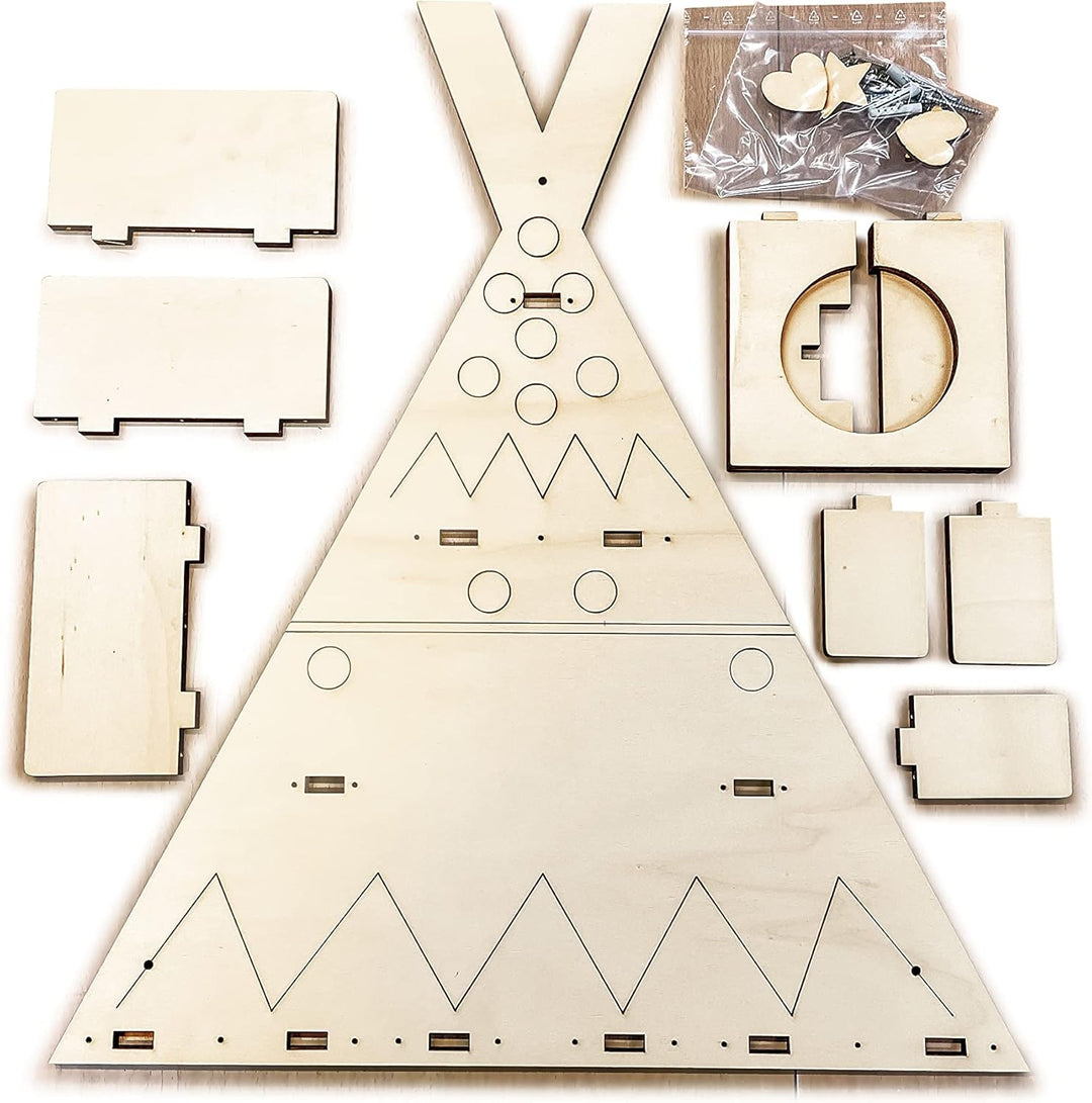 DIY Regal mit Wunschname zum bemalen Tipi Zelt Musikbox passend für die Tonie Box Tonieregal Toniebo