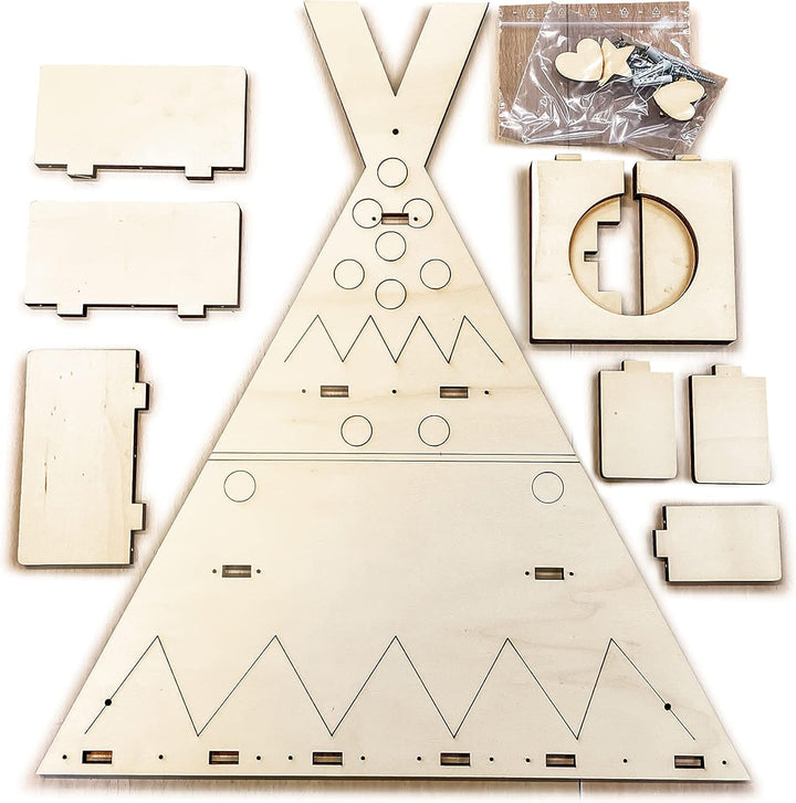 DIY Regal mit Wunschname zum bemalen Tipi Zelt Musikbox passend für die Tonie Box Tonieregal Toniebo