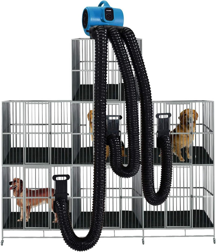 XPower X-400TF-MDK Professional Pet Grooming Carbon Dust Free Cage Dryer with Multi Drying Kit & Tim