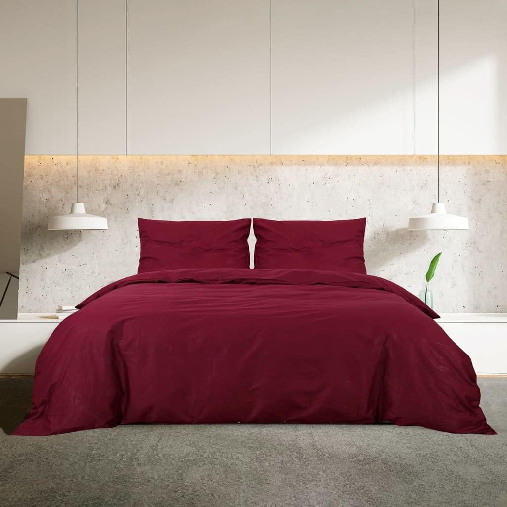 homiuse Bettwäsche-Set Bordeauxrot 220x240 cm Baumwolle Bettwäsche Winter Kuschel Bettwäsche Baumwol