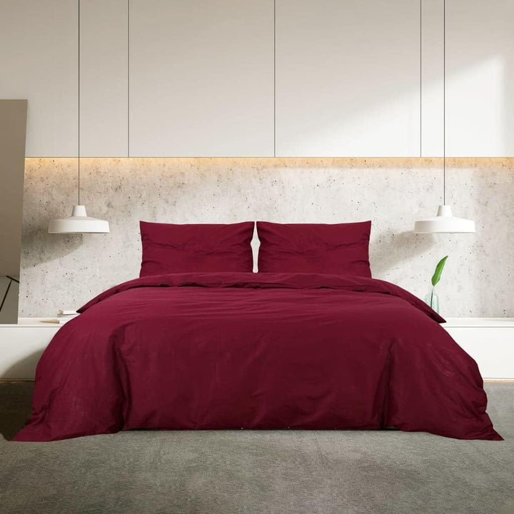 homiuse Bettwäsche-Set Bordeauxrot 220x240 cm Baumwolle Bettwäsche Winter Kuschel Bettwäsche Baumwol