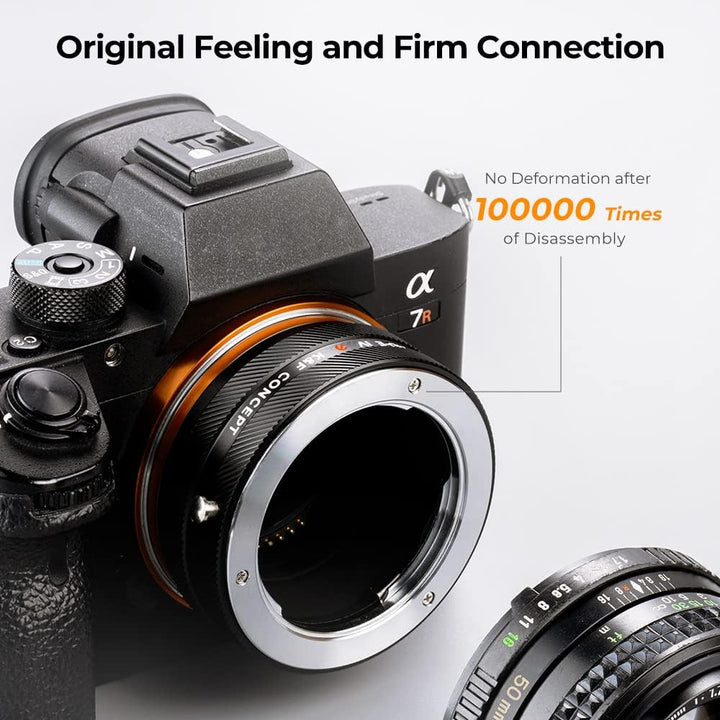 K&F Concept Objektivadapter MD-NEX IV Manueller Fokus Kompatibel mit Minolta Rokkor (SR/MD/MC) Objek