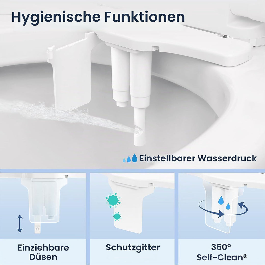 LUXE Bidet NEO 185 Plus – Mechanischer Bidet-Toilettensitzaufsatz der nächsten Generation mit innova