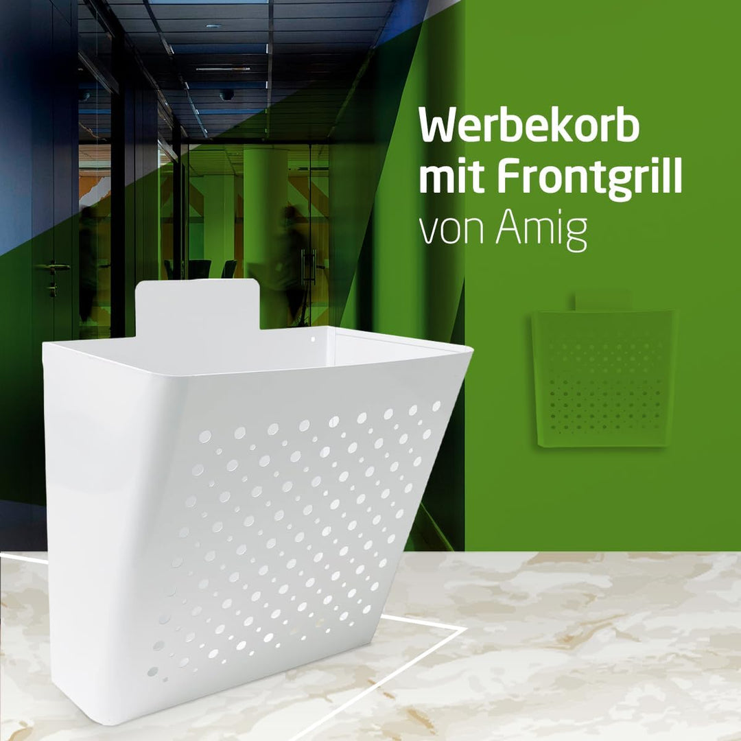 Amig - Werbekorb mit Frontgitter | briefkasten für Propaganda | Für Aussenwände oder Wände von Porta
