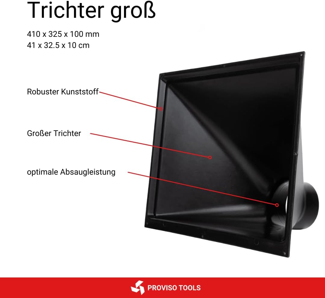 PROVISO TOOLS Absauganlage, Absaugung Werkstatt, Absaugung, Trichter gross, Absaugtrichter, Trichter