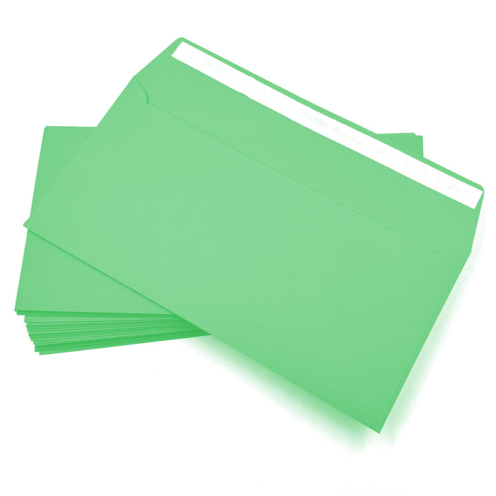 250 Umschläge, Hellgrün, Mintgrün, DIN lang = 220 x 110 mm, Abziehstreifen, Caribic von IGEPA