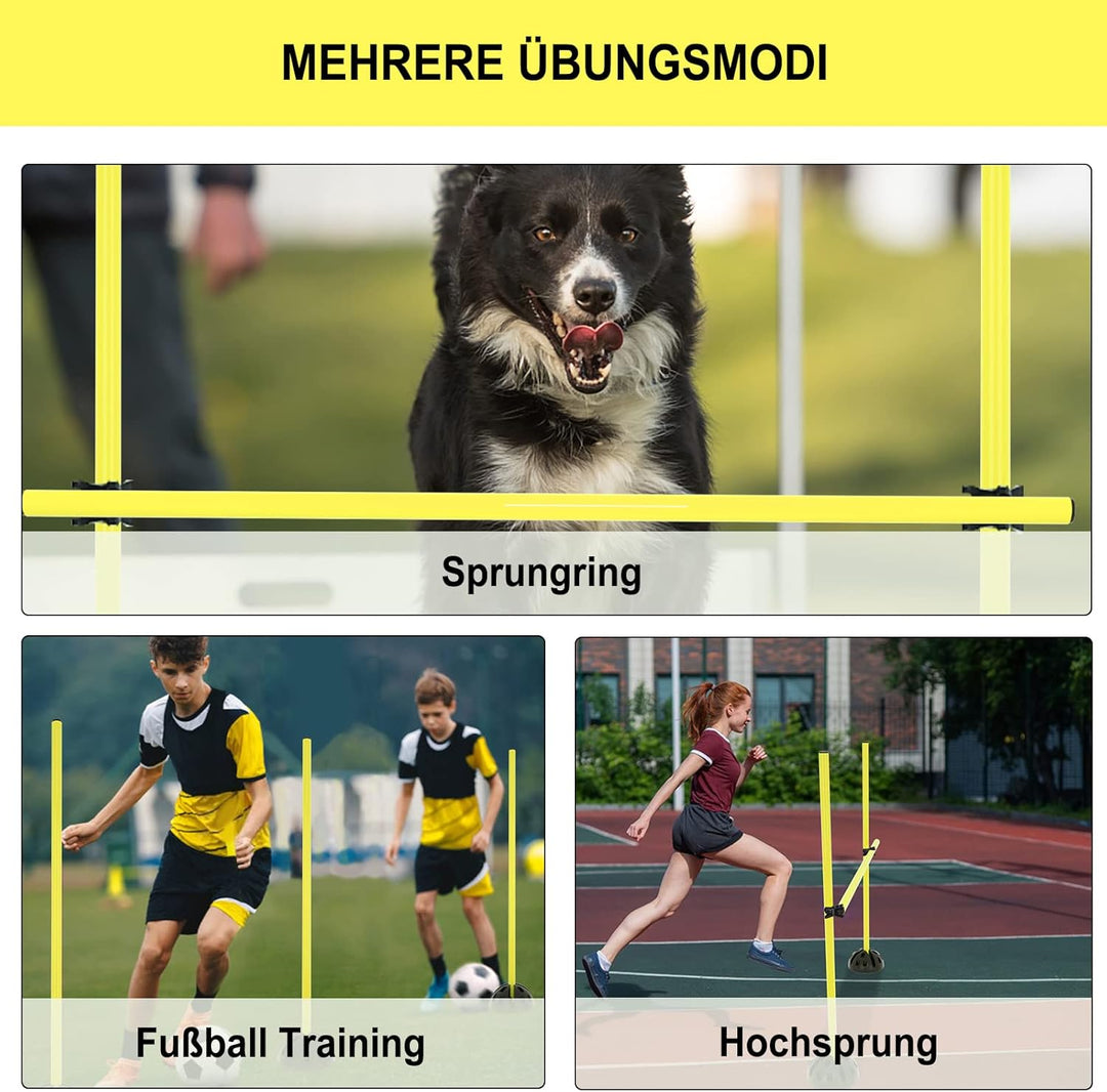 UISEBRT Sprungstangen-Set Agility Grid Set Trainingsstangen Agility Hürden Set Multifunktionales Hür