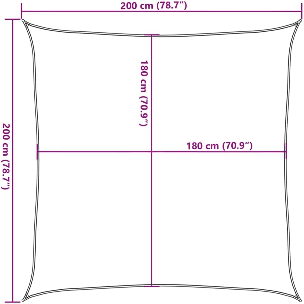 vidaXL Sonnensegel HDPE Quadratisch 2x2m Anthrazit Sonnendach Beschattung 2 x 2 m 2 X 2 M, 2 x 2 m 2